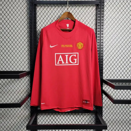 MAILLOT RETRO MANCHESTER UNITED DOMICILE MANCHES LONGUES 2007/2008 - KetShop Maillot
