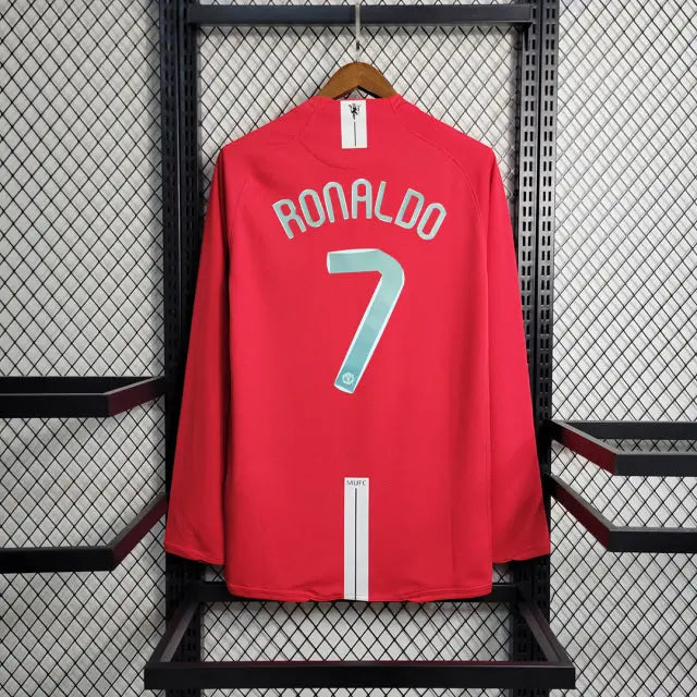 MAILLOT RETRO MANCHESTER UNITED DOMICILE MANCHES LONGUES 2007/2008 - KetShop Maillot