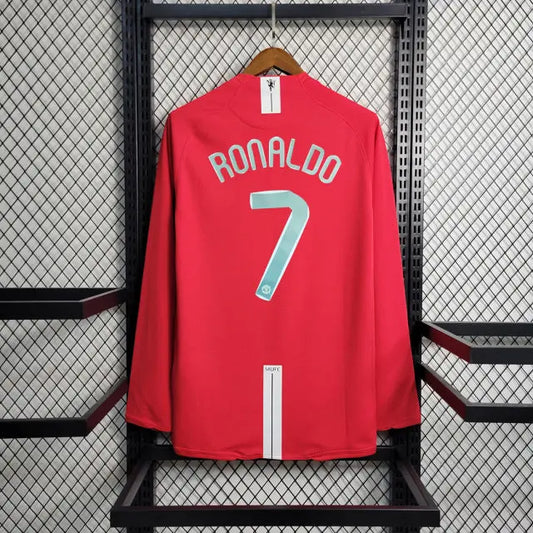 MAILLOT RETRO MANCHESTER UNITED DOMICILE MANCHES LONGUES 2007/2008 - KetShop Maillot