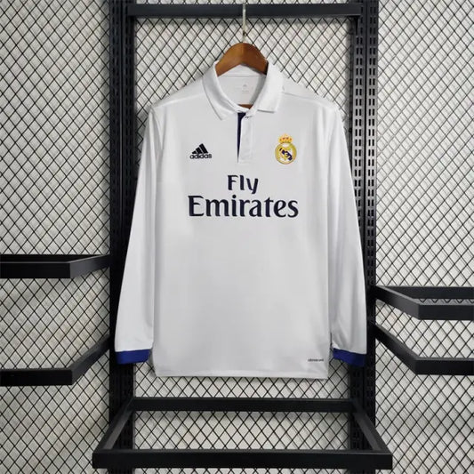 MAILLOT RETRO REAL MADRID DOMICILE MANCHES LONGUES 2016/2017 - KetShop Maillot