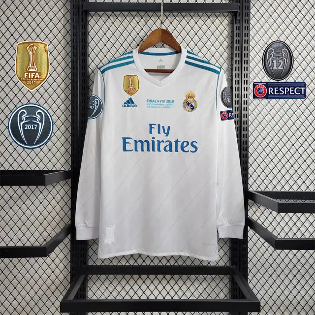 MAILLOT RETRO REAL MADRID DOMICILE MANCHES LONGUES 2017/2018 - KetShop Maillot