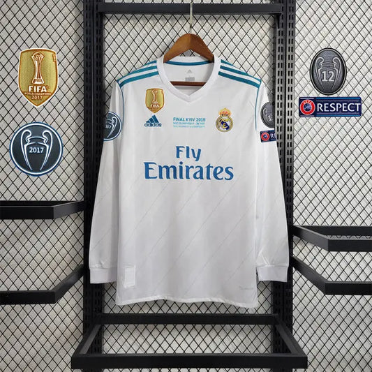 MAILLOT RETRO REAL MADRID DOMICILE MANCHES LONGUES 2017/2018 - KetShop Maillot
