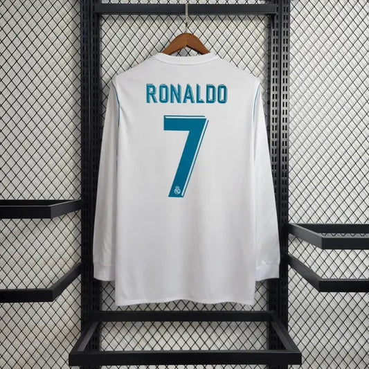 MAILLOT RETRO REAL MADRID DOMICILE MANCHES LONGUES 2017/2018 - KetShop Maillot
