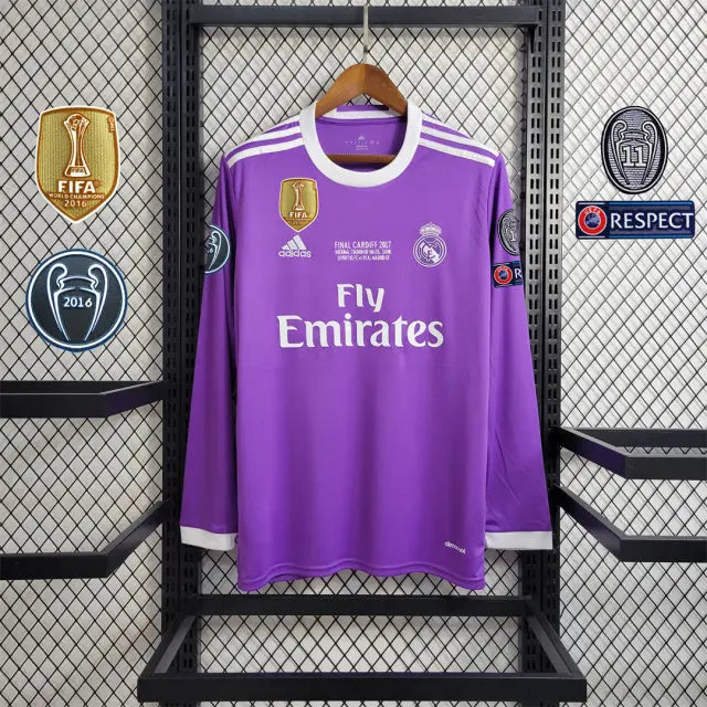 MAILLOT RETRO REAL MADRID EXTERIEUR MANCHES LONGUES 2016/2017 - KetShop Maillot