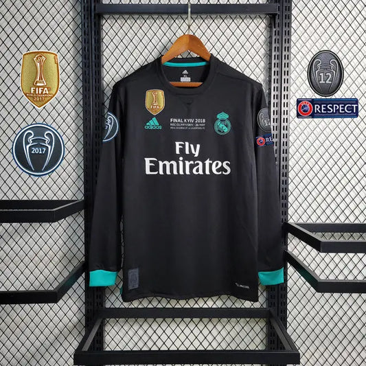 MAILLOT RETRO REAL MADRID EXTERIEUR MANCHES LONGUES 2017/2018 - KetShop Maillot