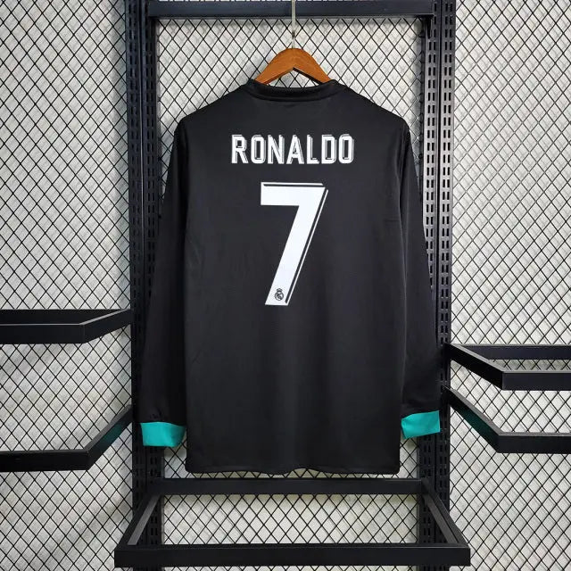 MAILLOT RETRO REAL MADRID EXTERIEUR MANCHES LONGUES 2017/2018 - KetShop Maillot