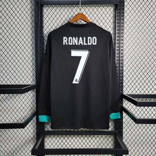 MAILLOT RETRO REAL MADRID EXTERIEUR MANCHES LONGUES 2017/2018 - KetShop Maillot